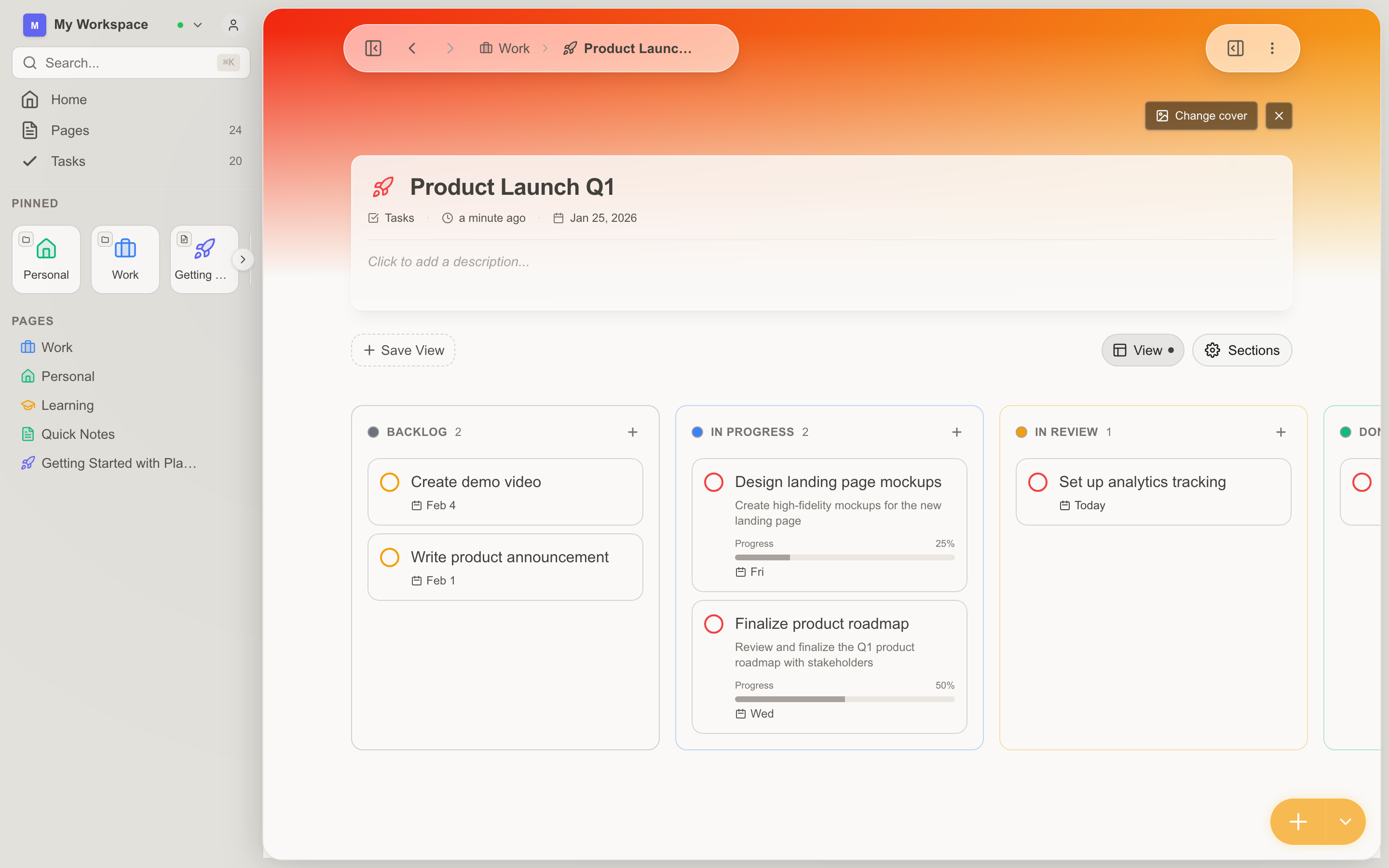 Kanban Board - Light